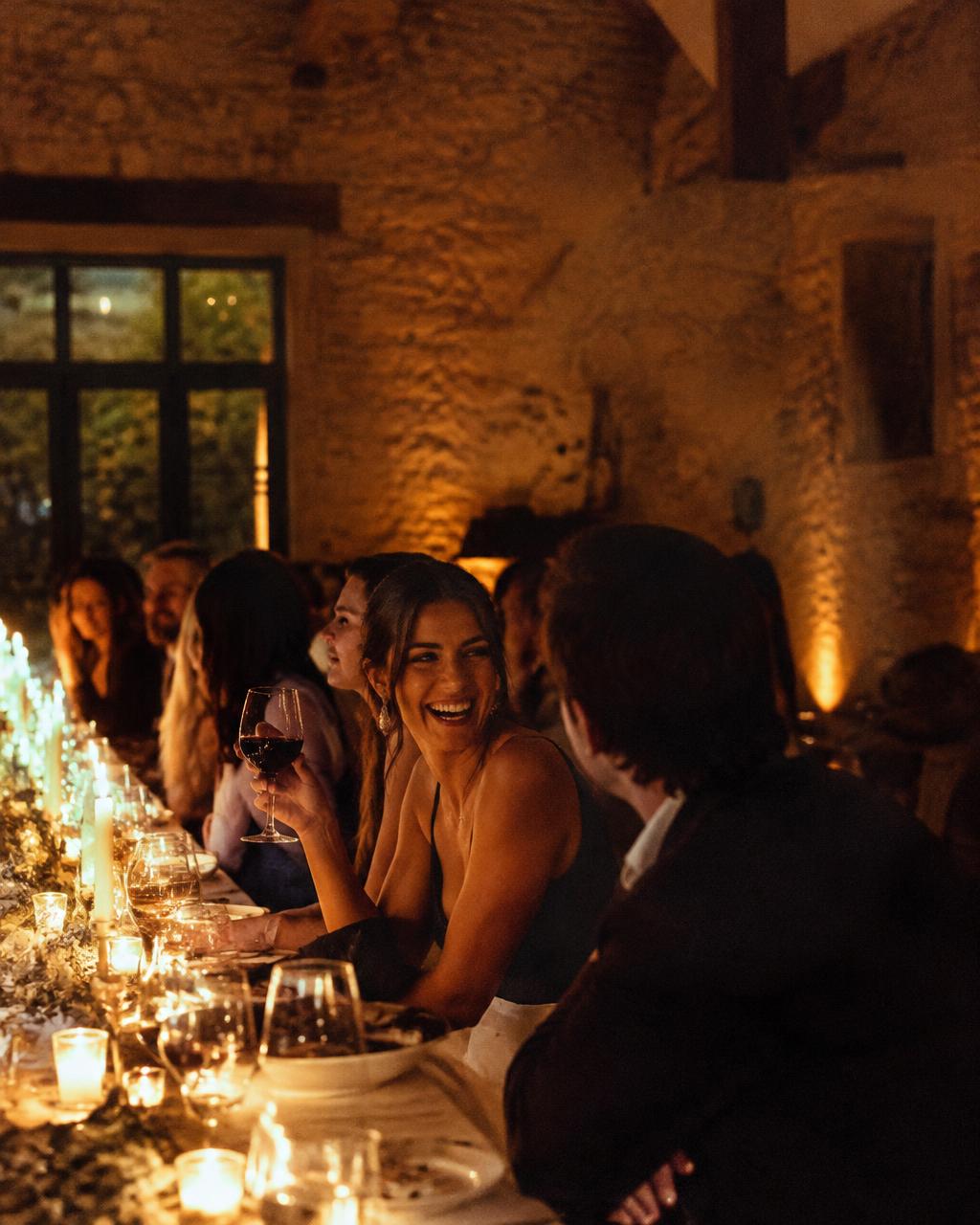 A candlelit barn party